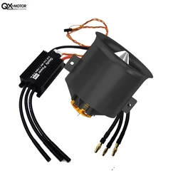 QX-Motor 70mm EDF Ducted Fan and 100A ESC with 2200KV 6S Brushless Motor  For RC Airplane Model Drone Accessories