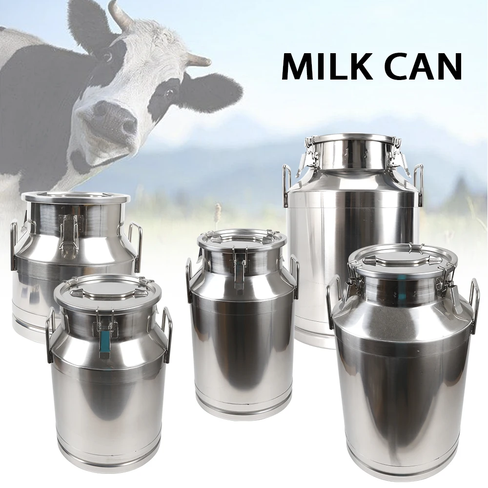 

20L/30L/40L/50L/60L Milk Can Canister Dairy Pot Bucket Liquid Storage Barrel Stainless Steel For Home Application