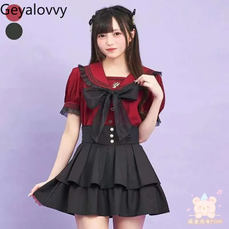 

Japanese Sc Summer New Mine Mass-produced College Style High Waist Ruffle Short Skirts Lolita Sweet Girls Versatile Skirt Shorts