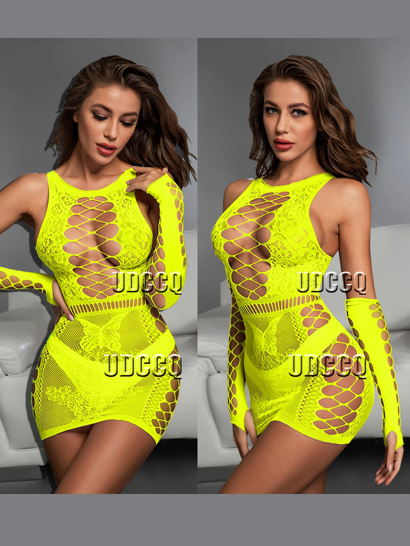 Sexy Sleepwear Babydoll BODYSUIT lingerie sexy hot erotic Temptation strapless BODYSUIT long sleeve Catsuit dress+gloves