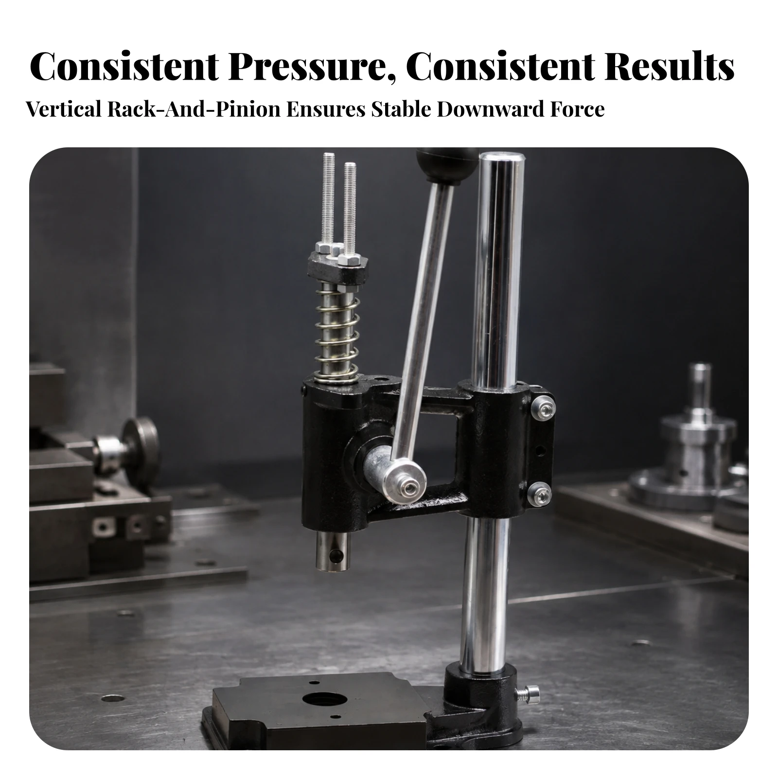 Vertical Manual Press Arbor Punch Press for Craft Bench Repair Area Low Volume Production Sturdy Lever Action