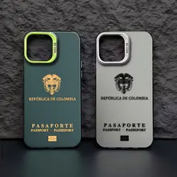 Colombia Passport Phone Case For iPhone 16 15 14 13 12 11 mini Pro Max X XR XSMAX 8 7 Plus Anti Fall Matte Back Cover