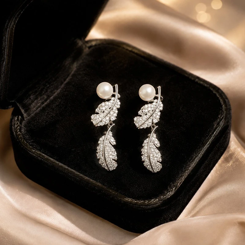 GANPUP Süße Blumen-Ohrhänger für Damen, Neue Mode, Silberfarben, Ohrstecker, Schmuck, Party, Valentinstagsgeschenk, сережки – Detail 11