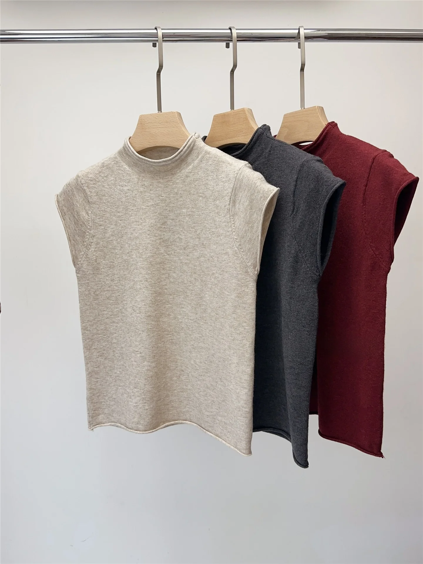 Seoulcp Koreański Dopasowany Sweter Damski z Dzianiny, Podstawowa Warstwa Bazowa, Casualowy, Wygodny, Miękki Materiał