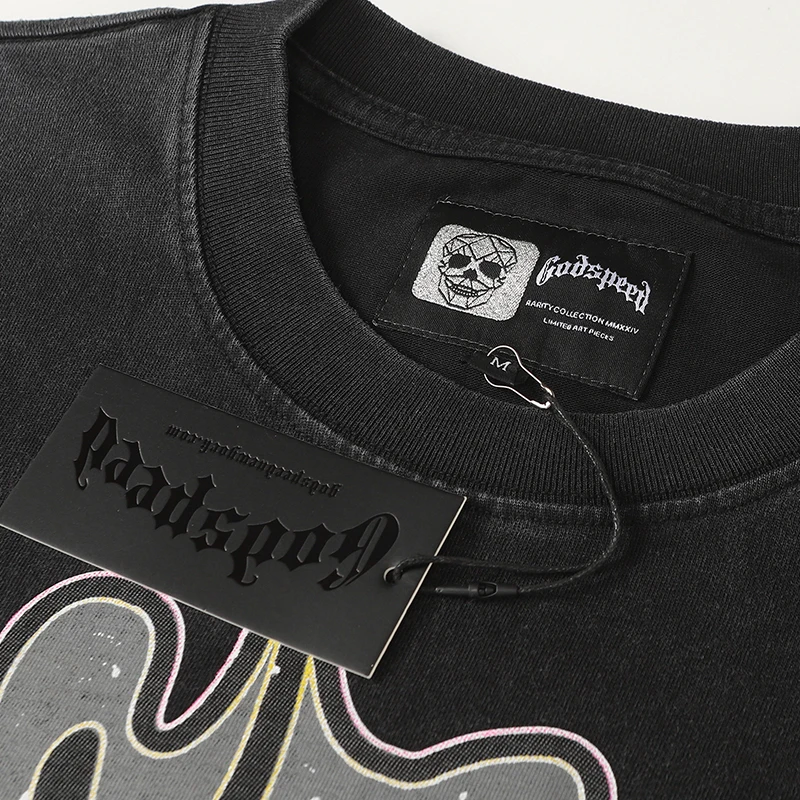 الأمريكية الشارع الشهير Godspeed طويلة الأكمام الرجال النساء الخريف تي شيرت تمثال الحرية طباعة 100% القطن فضفاض تي شيرت غير رسمي بلايز