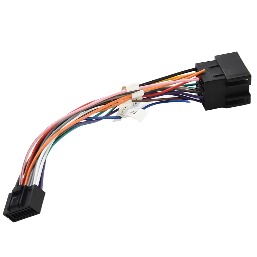 16 Pin To ISO Wiring Harness Adapter 16P Plug ISO Connector Conversion Cable Universal-Accessories Wire For DIN Screen Car Radio