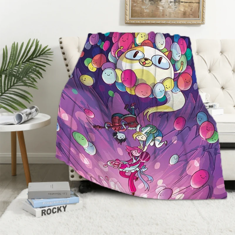 

Anime Adventure Time Sofa Blankets for Bed Fluffy Soft Blankets & Throws Furry Summer Comforter Fleece Blanket Throw Double Home