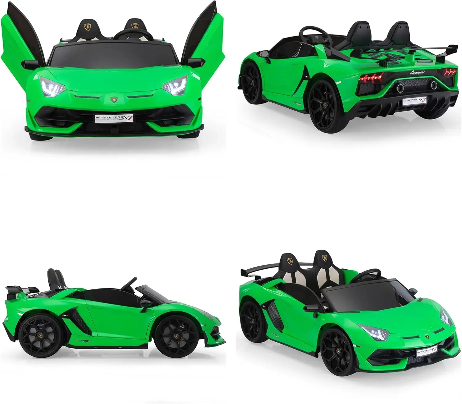 Ride on Car 24V Electric Lamborghini for Kids High Speed 13km/h Drift Sports Car with PU Leather Seats w/Adjustable Saf