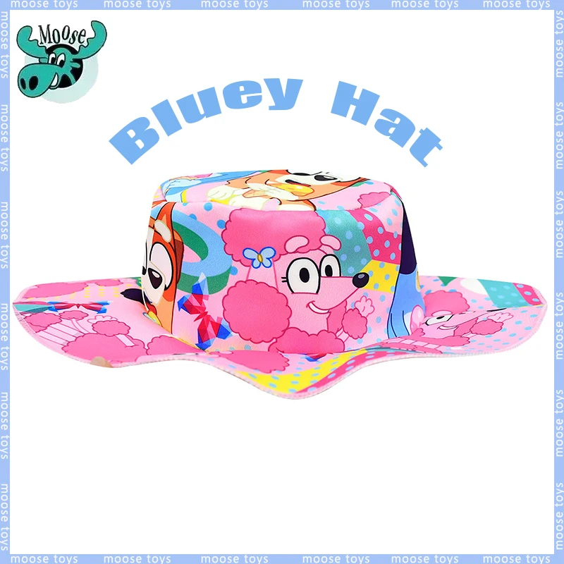 Bluey Hat Children\'s Small Shoulder Bag Girls Sun Hat Large Brim Sun Protection Hat Beach Hat Children\'s Suit Skirt  Bag Hat