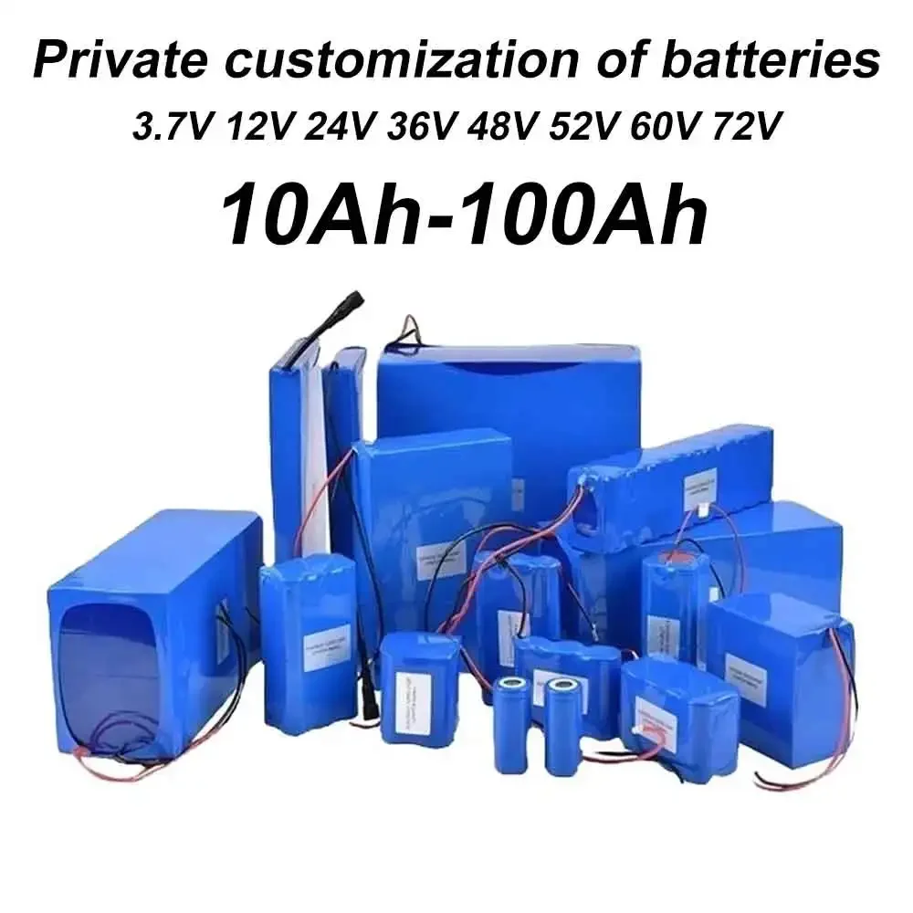 21700 Battery Pack Private Custom Battery 72V 60V 52V 48V 36V 24V 12V 3.7V Capacity 10Ah - 100Ah Custom Battery Interface Size