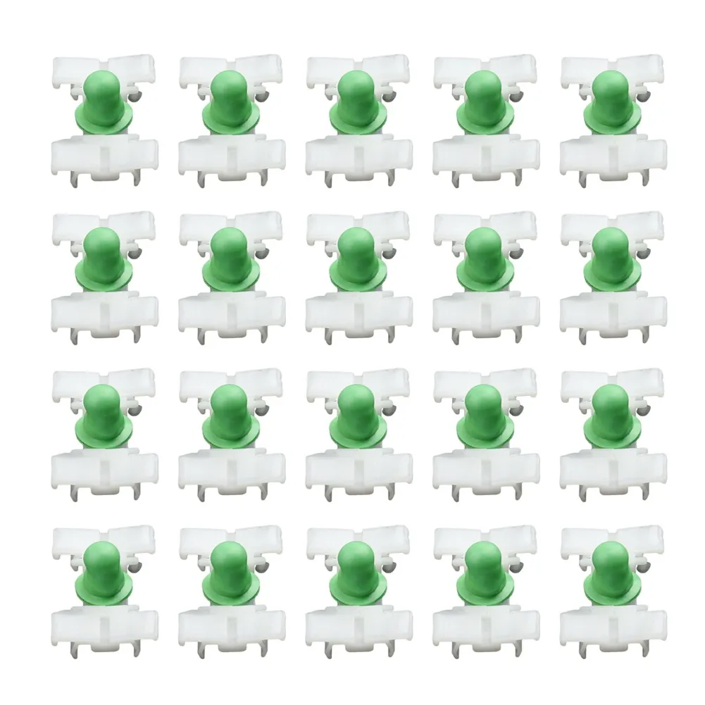 Decorative Strip Door Clips 31*20mm White+Green Plastic 20pcs Strip Rivet Trim Car E36 E46 323 325 328 330 Exterior