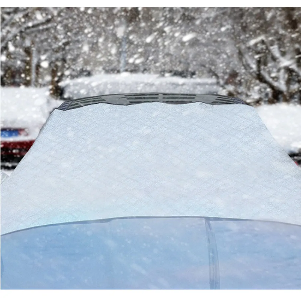 Car Double Aluminium Film Windshield Cover Anti-Icing Wear-Resistant Scratch Protection Half Car Cover Cloth Outdoor Four