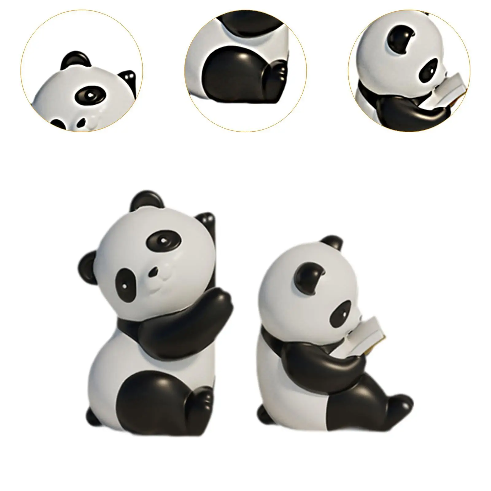 パンダブックエンド楽しい樹脂クラフトかわいい動物の置物装飾品彫刻デスクトップ装飾部屋ベッドサイドカウンタートップ