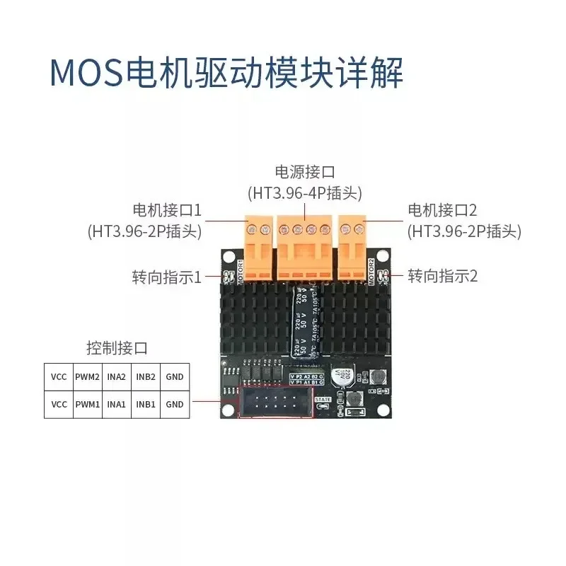D50A Dual DC Brushed Motor Driver Module 24V 12A High Current PID Control Multiple Protection Industrial Robot PWM