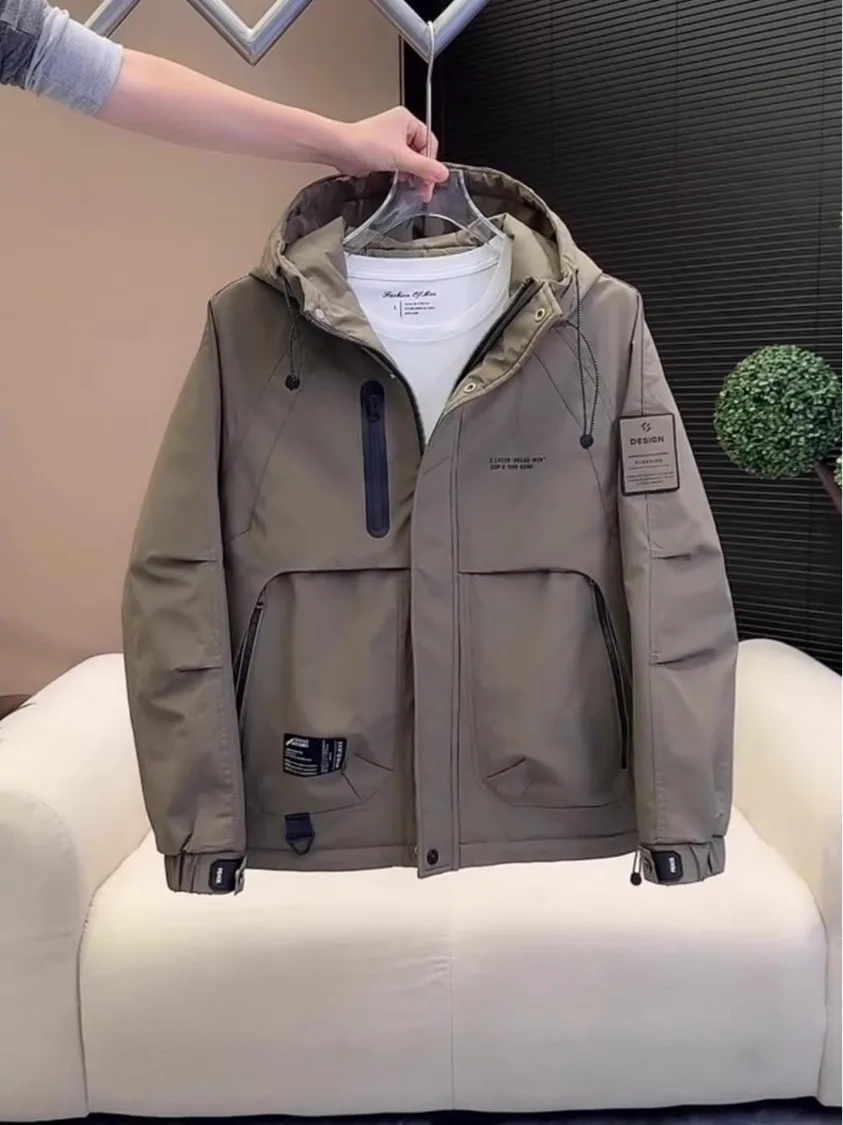 

Casual Hooded Men's Jaet Spring Autumn New Sle American Trendy Versatile ket Workwear Personalized Outerwear Coat