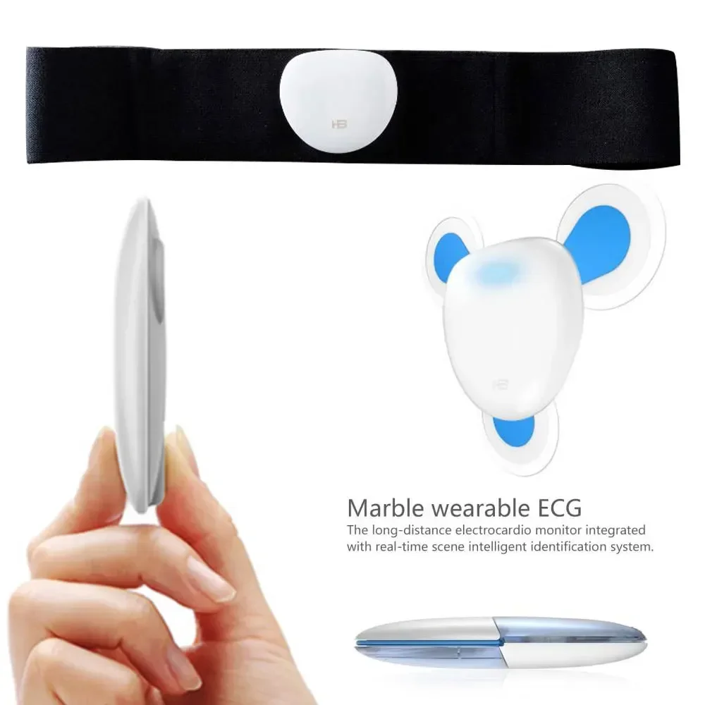 Wireless Holter ECG Wearable ECG Monitoring Chargeable EKG Portable Heart Rate Monitor Arrhythmias Warning PDF Data Report