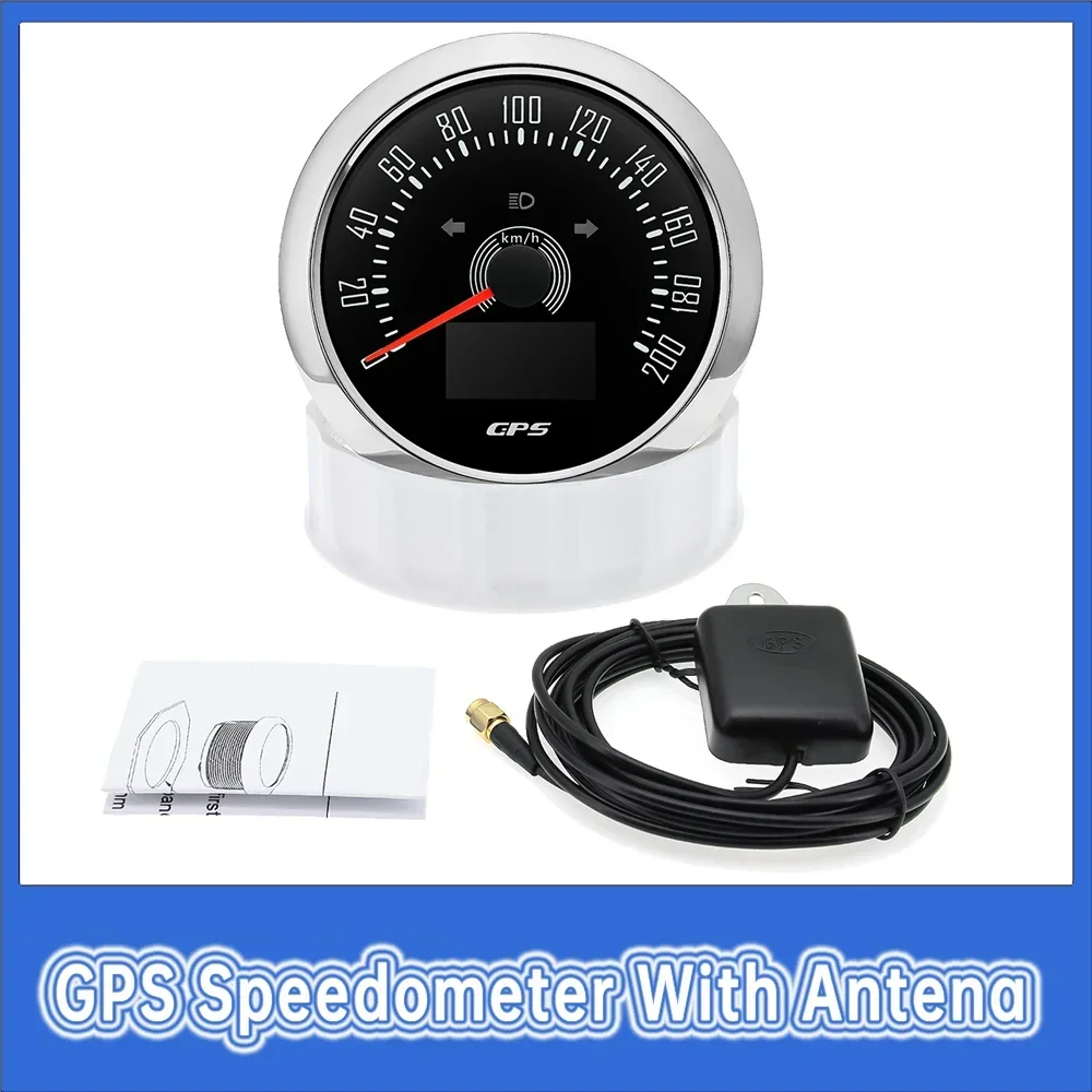 

85MM GPS Speedometer with Antena 7 Colors Backlight COG TRIP Total Mileage Odometer with Turn Light for Car Motorcycle