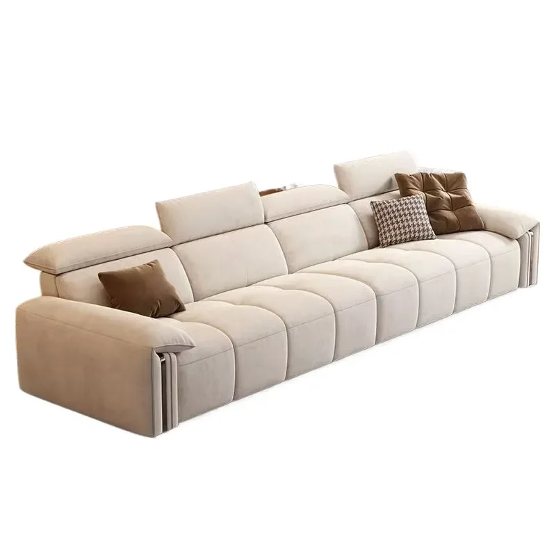 for Pavilion Italian Minimalist Light Luxury Cream Style Sofa Living Room Small Apartment Modern Straight Row Chenille