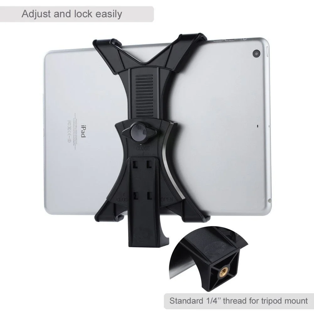 Universal Tablet Tripod Mount Clamp Tripod Mount Holder Bracket Clip For iPad Galaxy Phone Clamp with 1/4