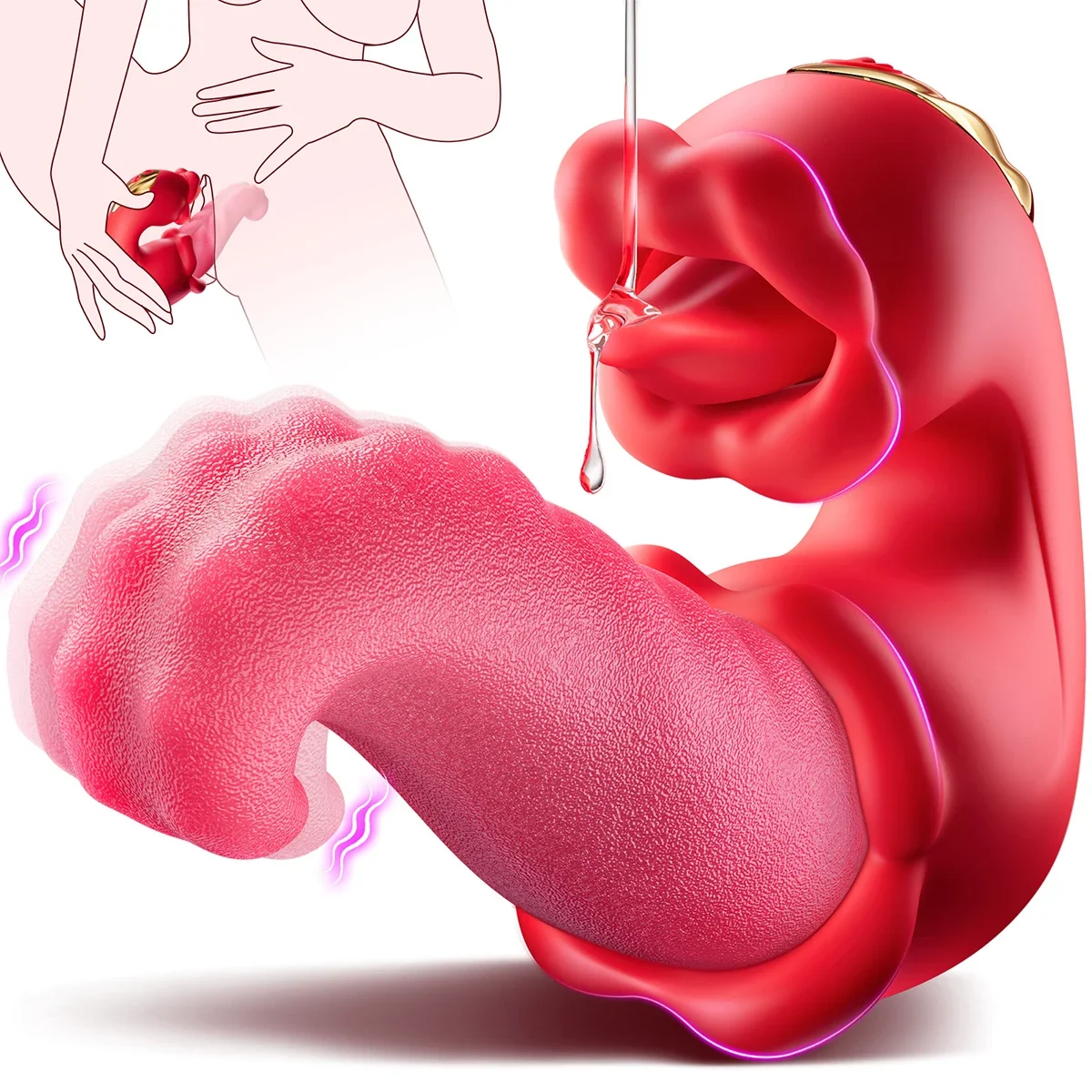 Leistungsstarke Klitoris Zunge Lecken Vibrator für Frauen Klitoris Nippel G-Punkt Stimulator Weibliche Vagina Massager Vibrator Erwachsene Sex Spielzeug