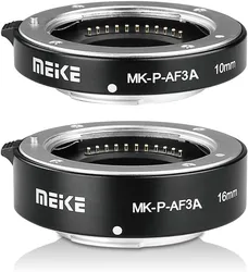 Meike MK-P-AF3A AF Macro Extension Tube Solid Metal Bayonet 10mm +16mm for Olympus M4/3 EM10III/EM10II/EM5/EM1/EP5/EPL3/EPL