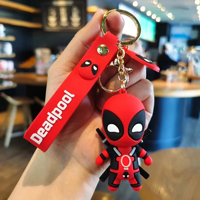 Marvel Spider Man Deadpool Keychain Cute Animal Action Figures Pendants Car Chains Backpacks Accessories Children Small Gifts