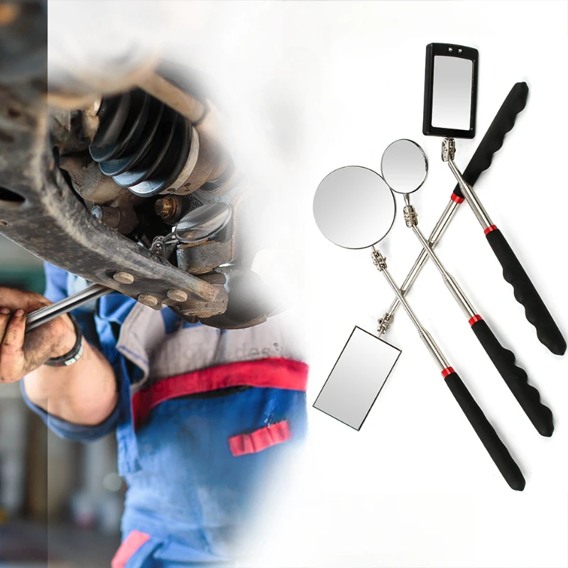 

360 ° Инспекционное зеркало со светодиодной подсветкой, телескопические зеркала, удлиненные инструменты для механика, инспекционное зеркало, инструменты для ремонта телескопической ручки