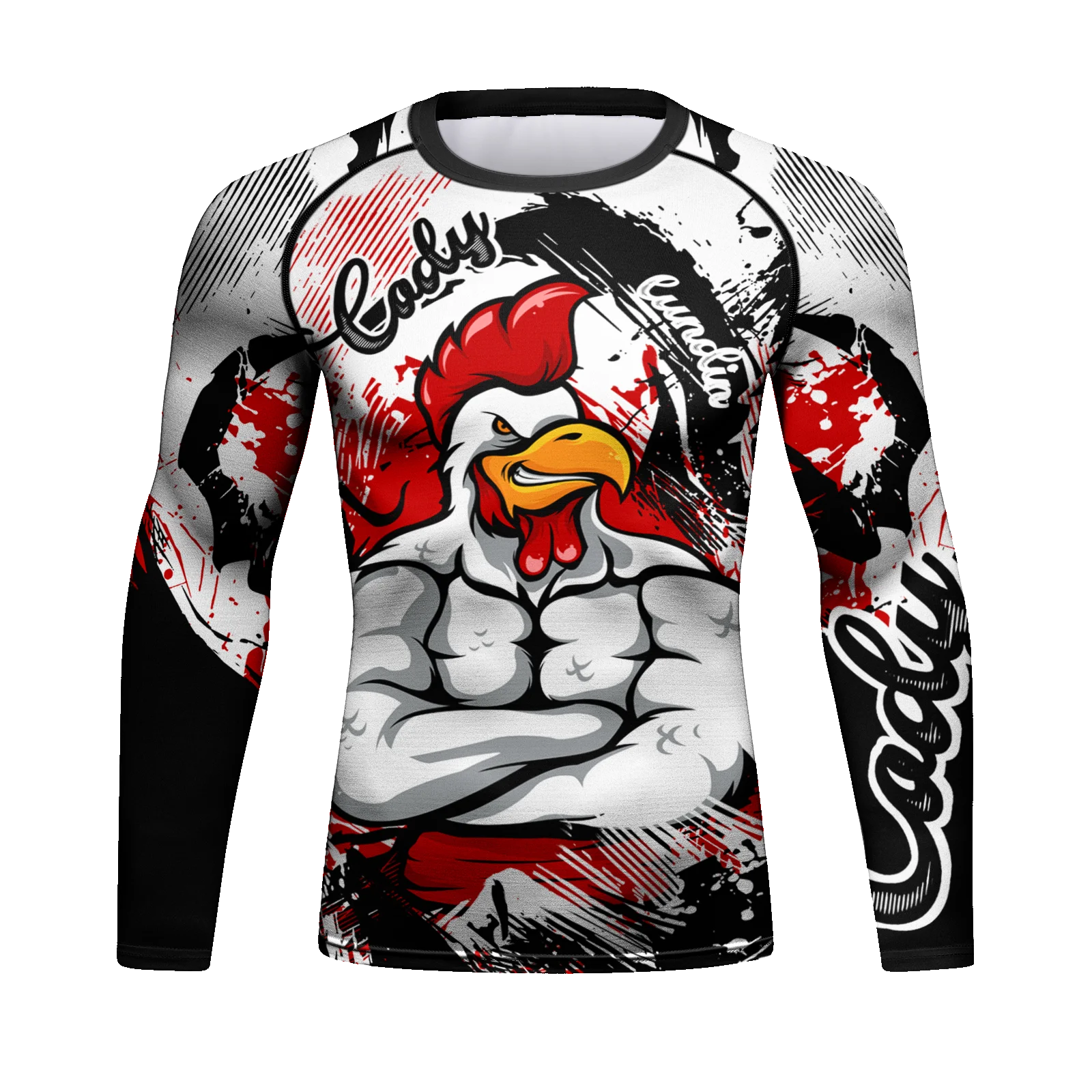 Cody lundin Professional Print Long Sleeve Shirt For Men Muay Thai Compression No Gi Jiu Jitsu Rashguard for Boxing Fight Wear