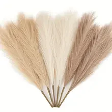 6PCS Künstliche Pampas Gras Dekor Blumen Gefälschte Pflanze Reed für DIY Floral Tisch Arrangieren Blume Hochzeit Hause Weihnachten Dekoration