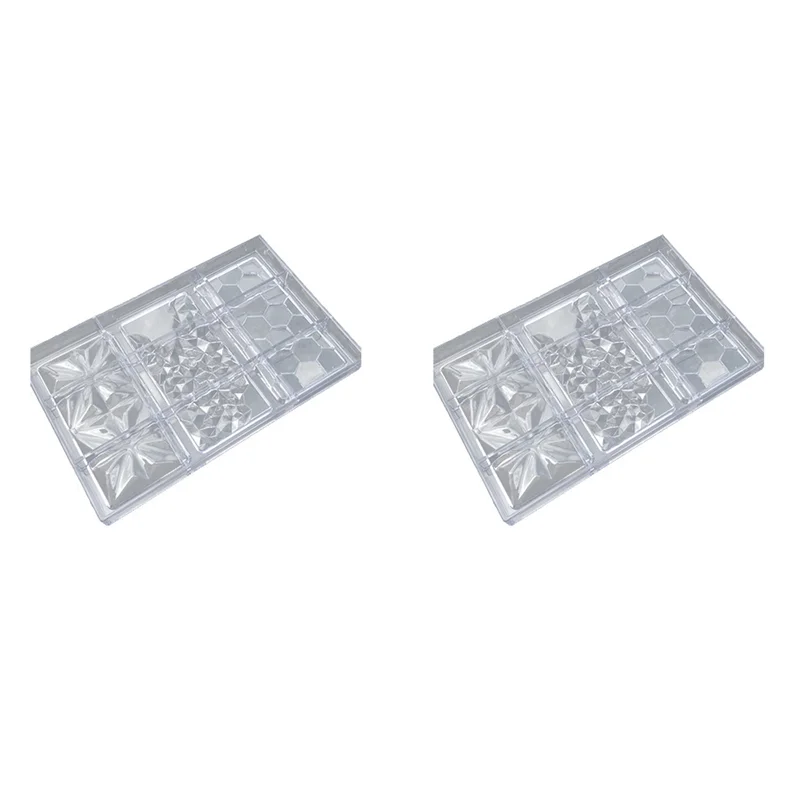 ABXF-2X Chocolate Cadny Bar Mold Polycarbonate Chocolate Mould Plastic Baking Pastry Cake Mold Bonbon Confectionery Tool