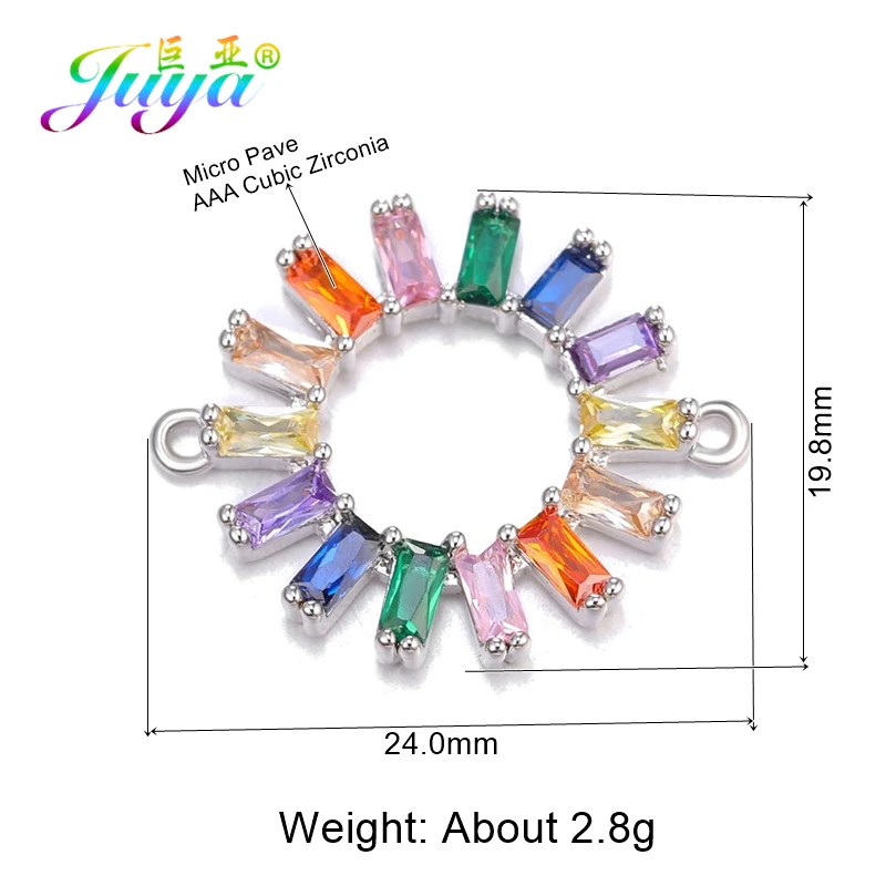 Juya DIY-Schmuckzubehör für Damen, kubischer Zirkonia, Blumenverbinder, Zubehör für Handarbeiten, Charms, Armbänder, Ohrringe, Herstellung – Detail 19
