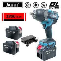 JAUHI 1800N.M Torque Brushless Electric Impact Wrench with 588VF Battery 1/2