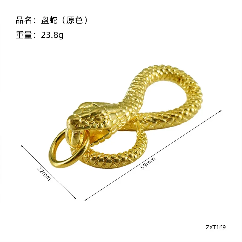 1 Piece Solid Brass Belt Hook Retro Snake Shape Keychain  Clip Key Ring Wallet Chain with O ring Charm Pendant Decor Gift