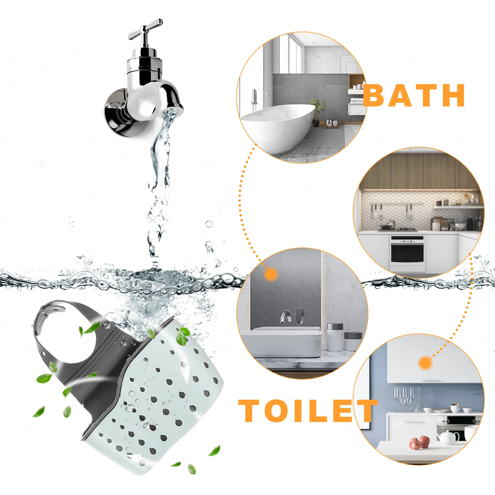 

2Pcs Sink Strainers Basket Kitchen Drain Shelf Multifunctional Triangular Design Space Saving Sponge Storage Rack