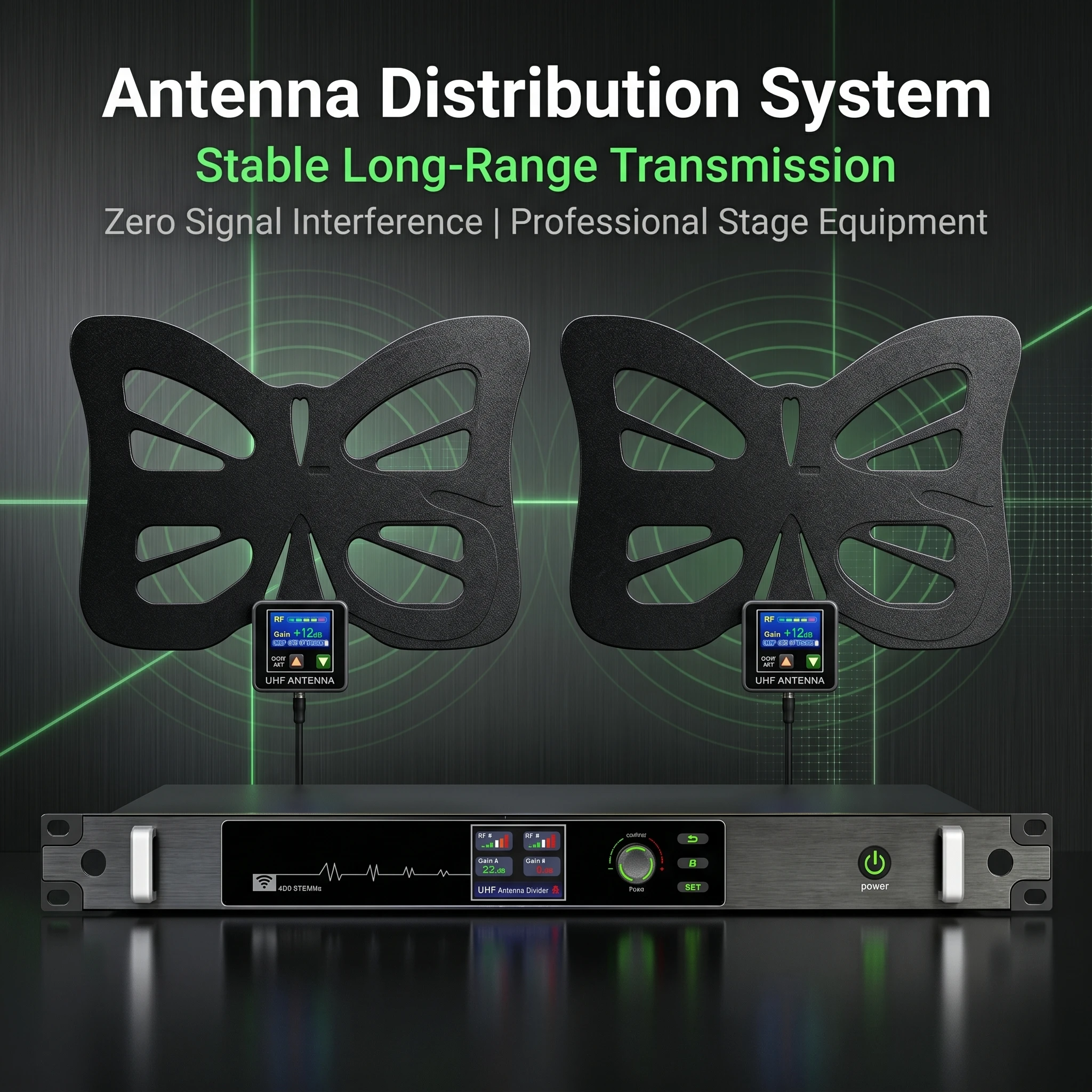 Paulkitson AT-10pro UHF Antenna Distribution System Stable Long-Range Zero Interference Stage Live Wireless Mic Kit 450-970MHz