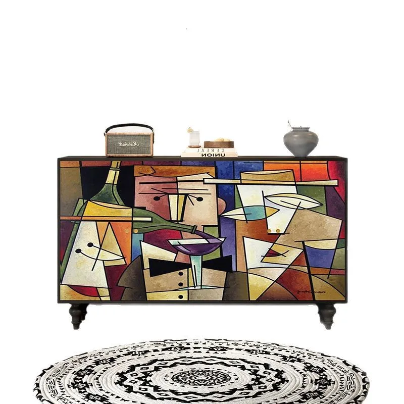 

Тумба-шкаф из массива дерева в стиле арт-деко, французский ретро-дизайн для прихожей, шкаф для хранения, обувница