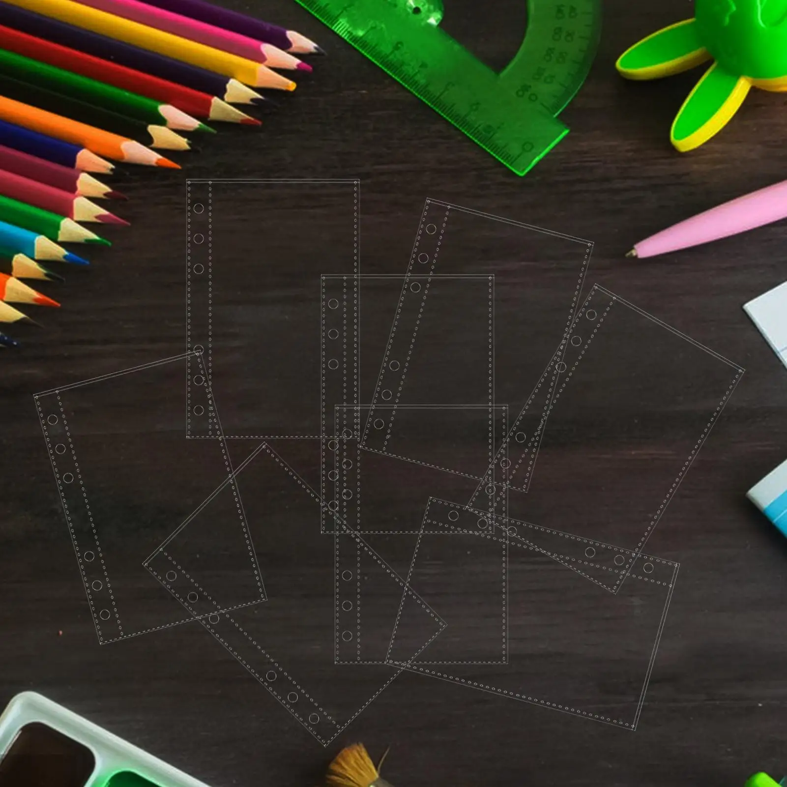 

Binder Pocket Sleeves 10 Pieces 6-Ring Planner Refill Pages for Card Refillable Protectors for Pictures Postcards Journal