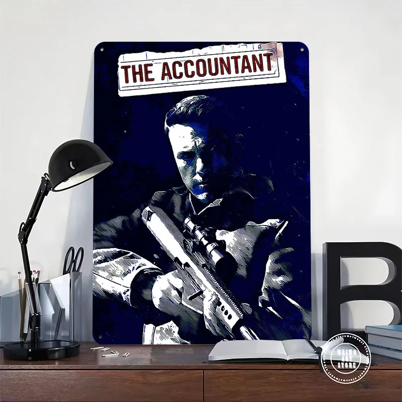 The Accountant Personalized 3D Textured Metal Poster Wall Art Vintage Tin Signs for Bedroom Decorations Modern Home Decoration
