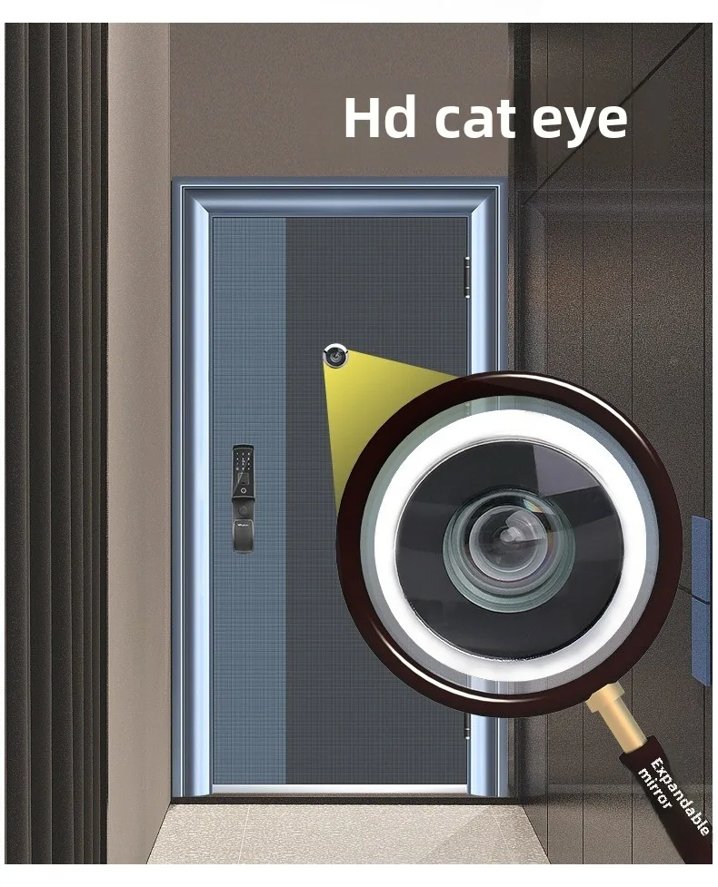 1 Stück 220-Grad-Türspion mit HD-Glaslinse, Weitwinkel-Sicherheits-Spion, verstellbare Glaslinse für Möbelbeschläge – Detail 3