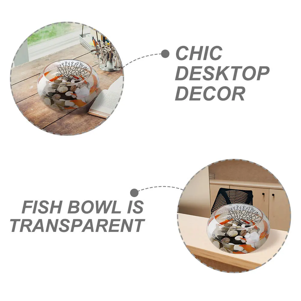 

Clear Goldfish Bowl Glass Bubble Aquarium Tank for Desktop Table Display Flowers Candles Crafts Decorative Bowl Vase