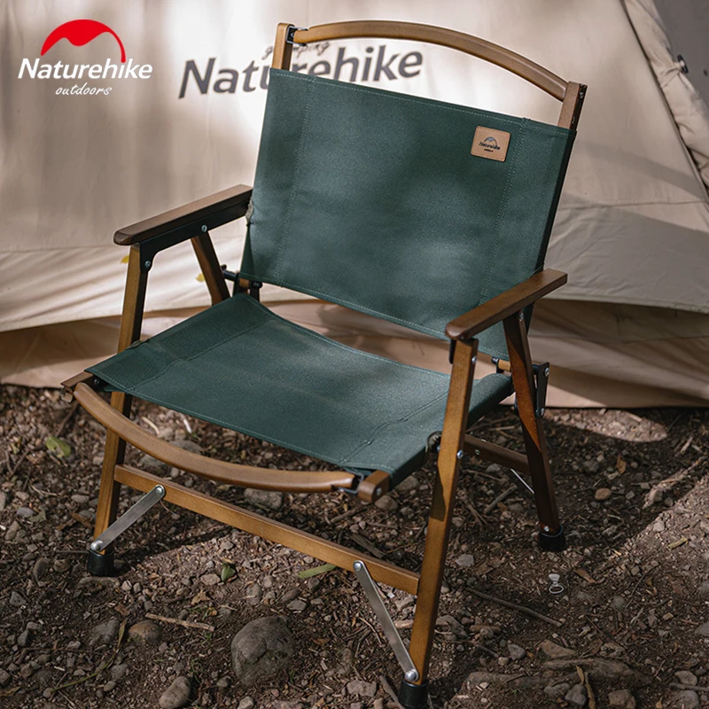 Naturehike Wood Kermit Chair Armchair Backrest Seat for Outdoor Camping Fishing Travel 120kg Bearing Foldable Lightweight 3.3kg