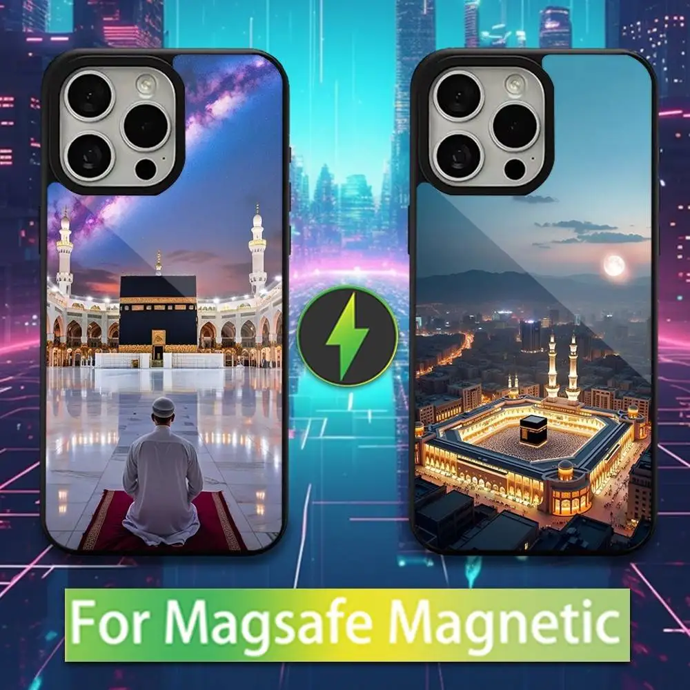 

IN Mecca Pilgrims Art Case For iPhone 16,15,17,14,13,12,11,Pro,Max,Plus,Mini,Magsafe,Magnetic Wireless Charging Case