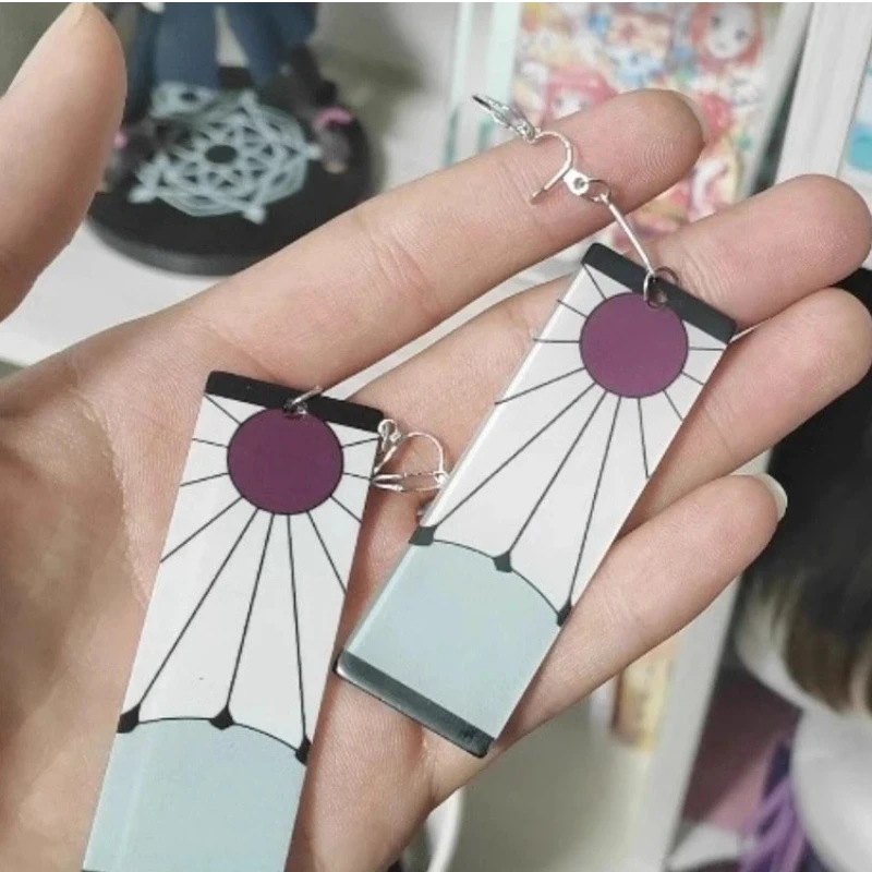 

Fashion Acrylic Tanjiro Ear Cos Accessories Ghost Anime Cosplay Props Drop Long Earrings for Women Men Accessories Gift