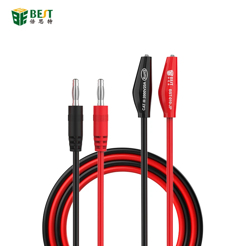 BST-050-JP 2000V 20A Superconducting Alligator Clip Test Lead Crocodile Clip Lab Test Cable With Soft Silicone For Multimeter