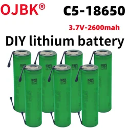 Brand new 100% full capacity 18650C5A 2600mah 3.7V 35A power lithium battery, suitable for power tools+DIY nickel sheet