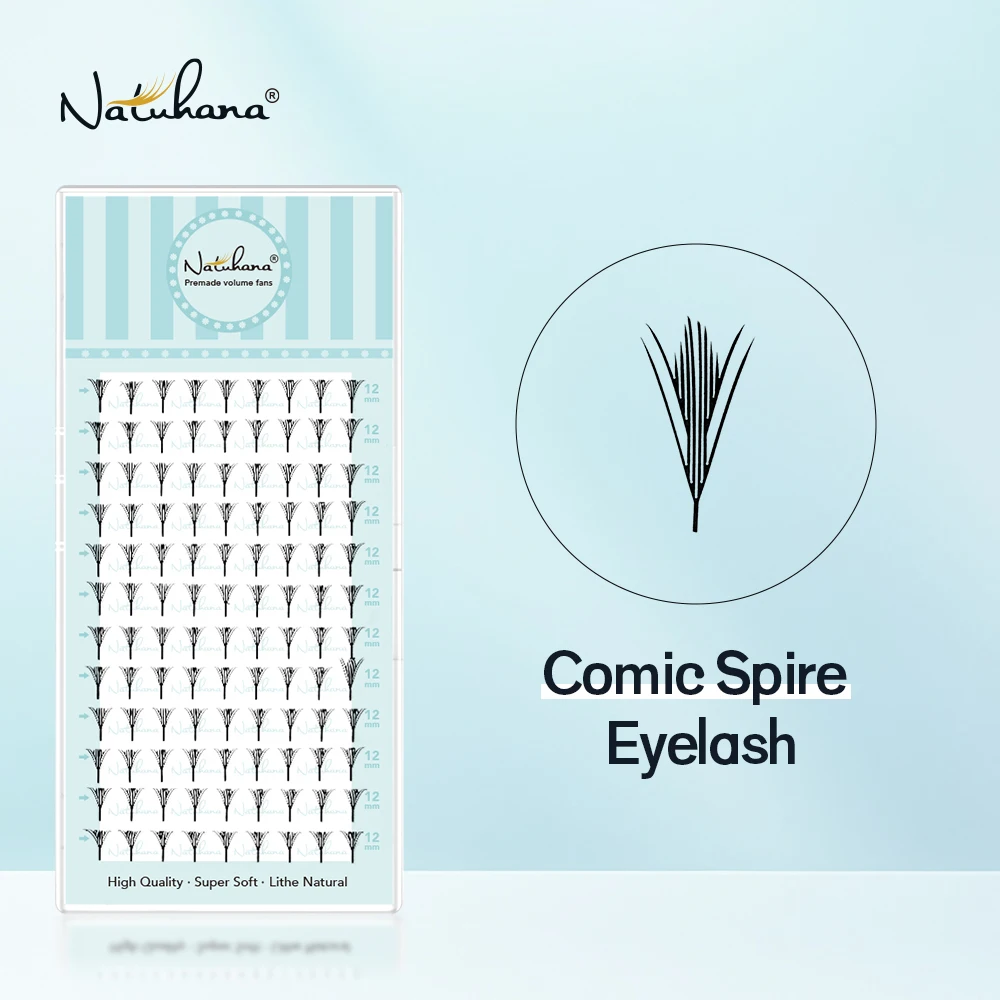 NATUHANA Comic Spire Lash Extensions 자연 소프트 만화 가짜 속눈썹 자동 꽃 Premade 팬 속눈썹 메이크업 도구
