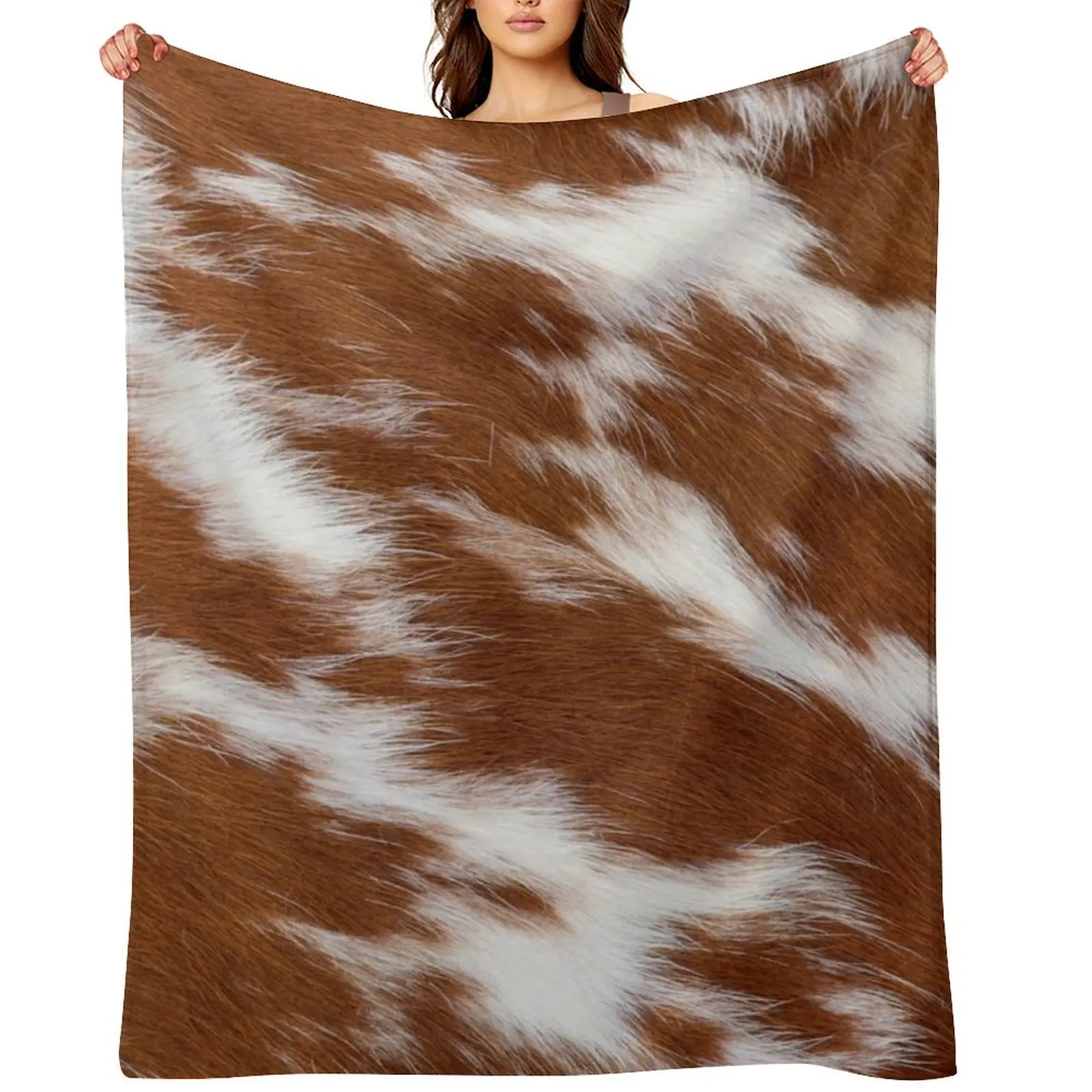 

Western cowhide decor Throw Blanket Sofa for babies Travel Decorative Sofa Blankets