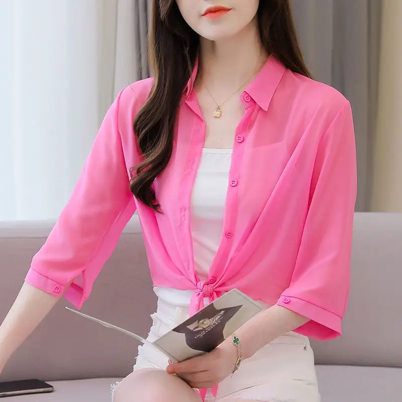 New Summer Small Shawl Thin Shirt Small Jacket for Women's Versatile Sun Protection Clothes Snow Furnish