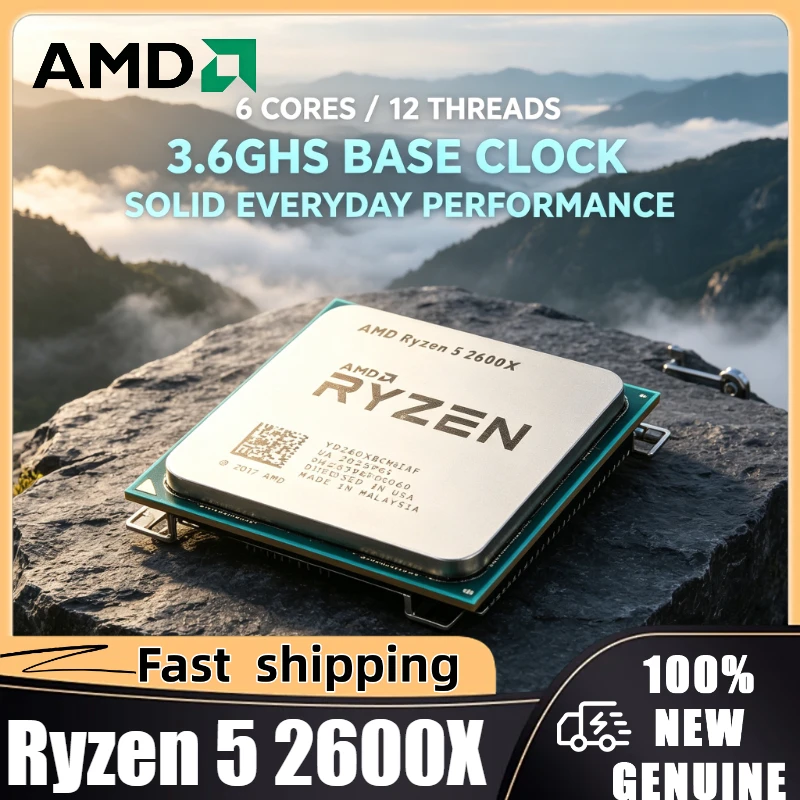 Processeur AMD Ryzen 5 2600X 3,6 GHz 95 W R5 2600X 6 cœurs 12 threads LGA AM4 100 % neuf