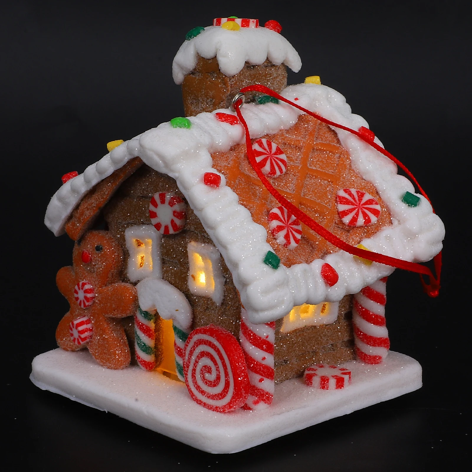 

Glowing Gingerbread House Christmas Tree Hanging Decorations Polymer Clay Clearance Ornament for